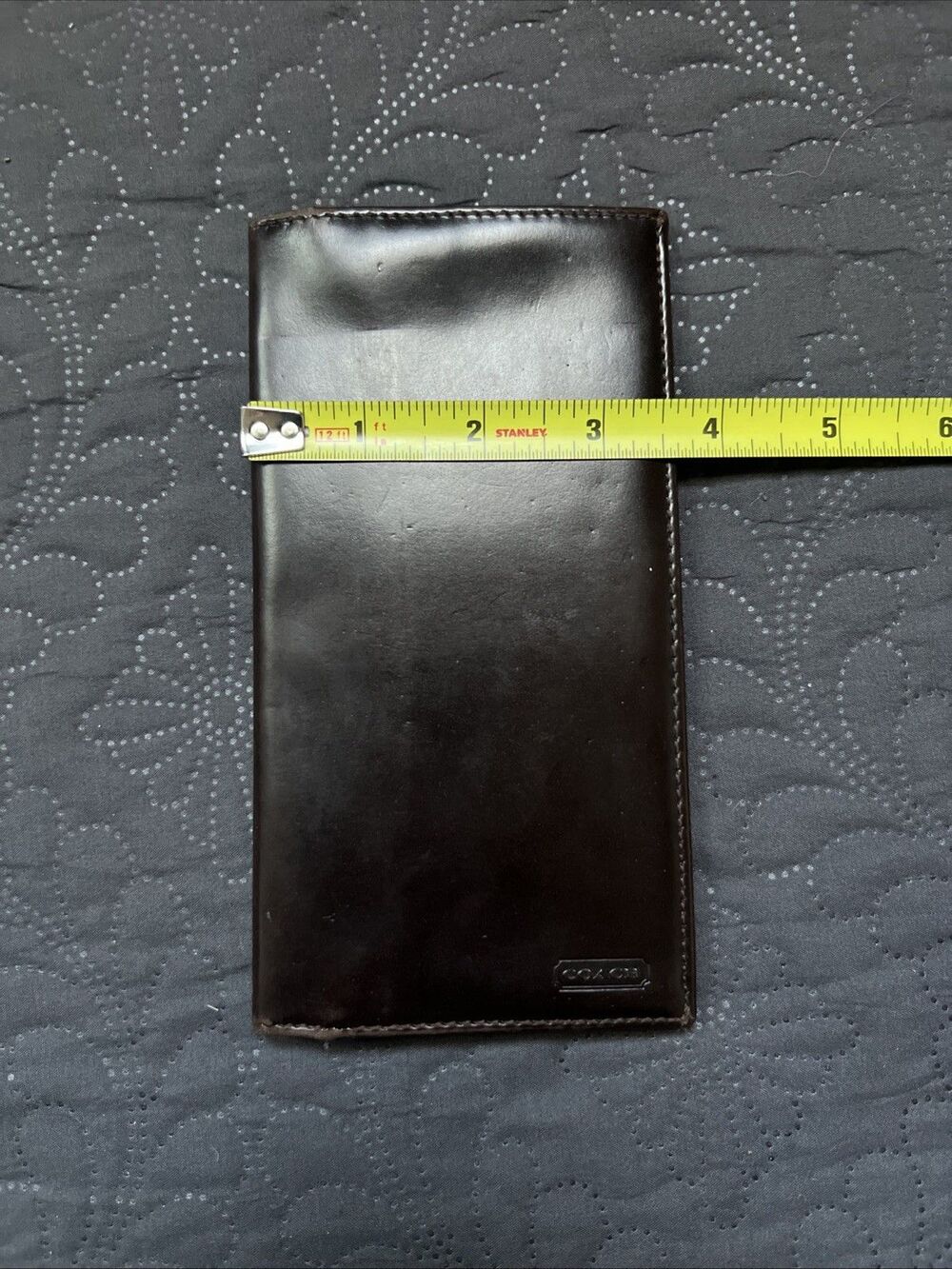 VTG Coach Men’s Long Wallet Manhattan Collection Dark Expresso Genuine Leather - Picture 11 of 14